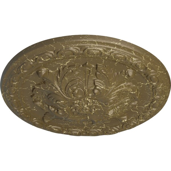 Stockport Ceiling Medallion, Hand-Painted Mississippi Mud Crackle, 11 3/4OD X 3/8P